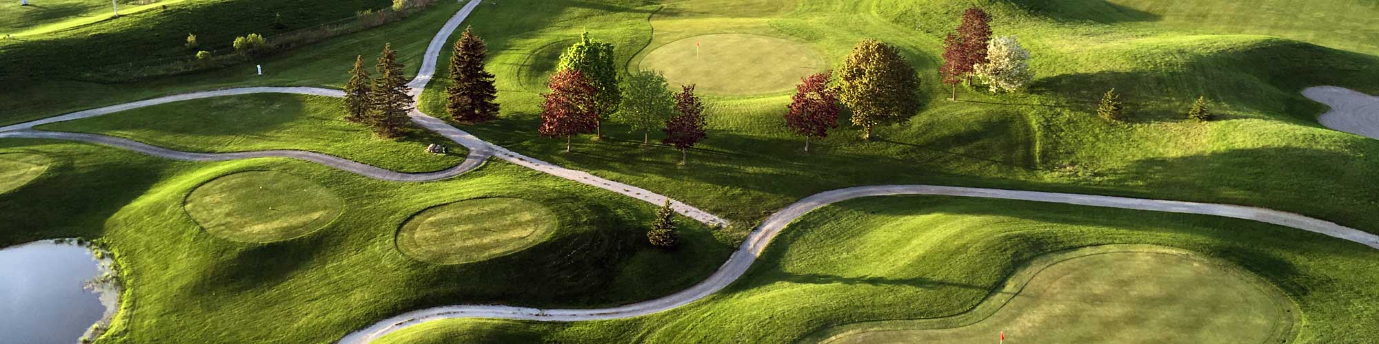 An aerial view of the golf course.