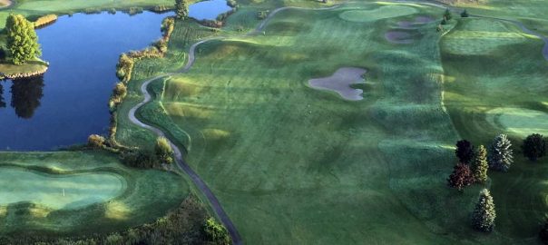 An Aerial view of the golf course.